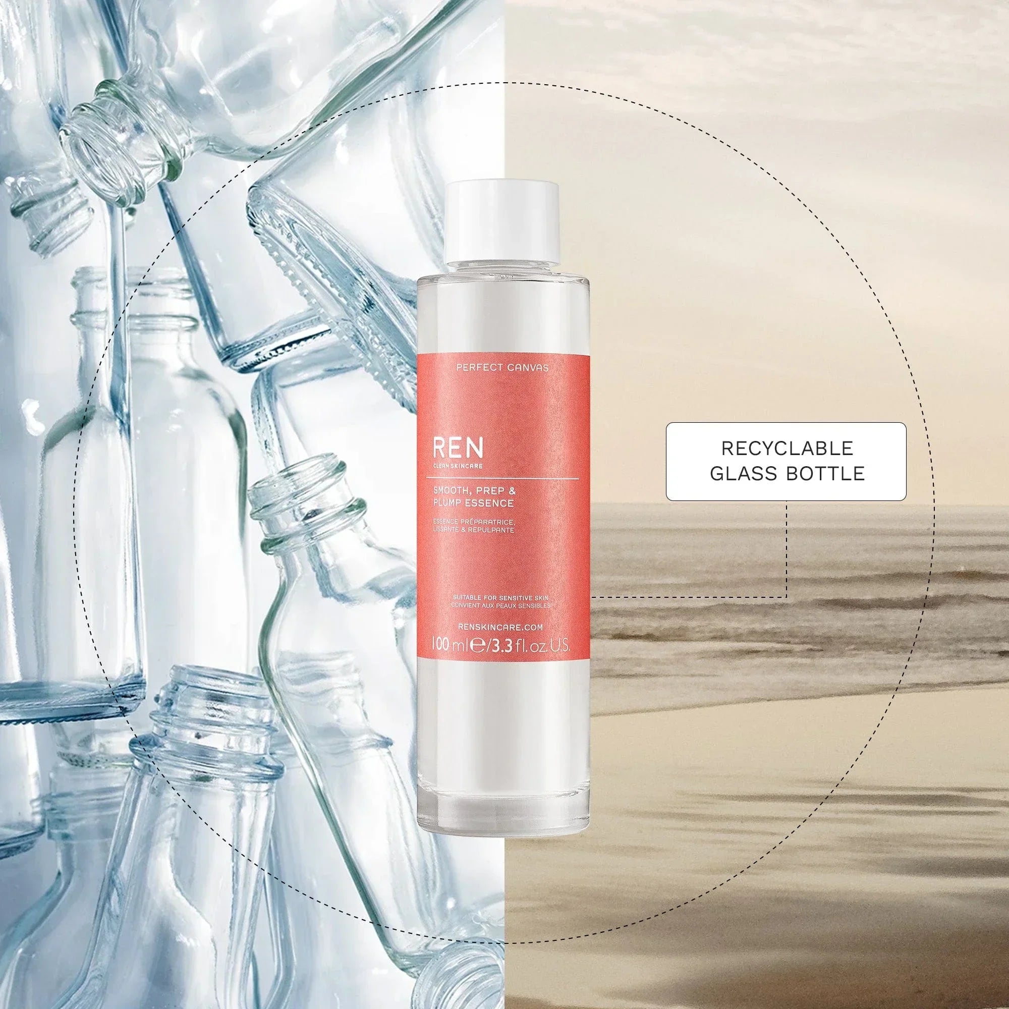 Ren Skincare Perfect Canvas Smooth, Prep, Plump Essence - 100ml - Rooby